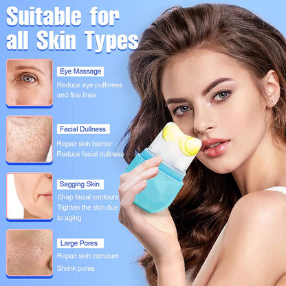 Ice Face Roller,Ice Roller for Face & Eye Beauty Ice Contour Cube Skin Care Tools for Facial Treatment Reusable Silicone Ice Mold for Face Beauty Massage Ice Tray Health & Beauty > Personal Care > Cosmetics > Cosmetic Tools > Skin Care Tools YQHIGH   