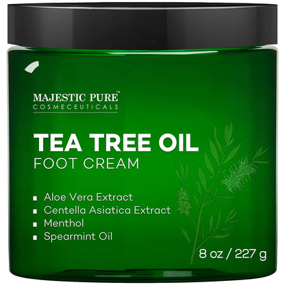 MAJESTIC PURE Athletes Foot Cream with Tea Tree Oil, Aloe & Spearmint - Hydrates, Softens & Conditions Dry Cracked Feet, Heel and Calluses,- Helps Soothe Irritated Skin - 8 Oz Health & Beauty > Personal Care > Foot Care MAJESTIC PURE   