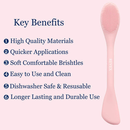REVEX Silicone Face Mask Applicator,2 Packs Facial Mask Brushes for Mud,Clay,Charcoal Mixed Mask,Soft Makeup Beauty Brush Tools for Apply Cream,Lotion (Pink+Gray) Health & Beauty > Personal Care > Cosmetics > Cosmetic Tools > Makeup Tools REVEX   