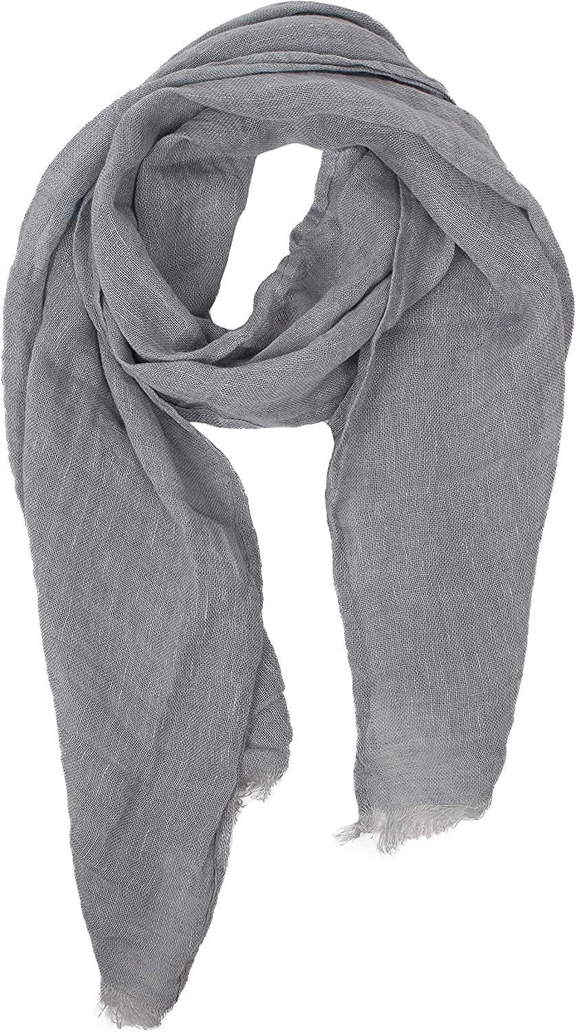 Lusie'S Linen Scarf - 100% Linen - Imported from Europe Apparel & Accessories > Clothing Accessories > Scarves & Shawls LUSIE'S LINEN Gray  