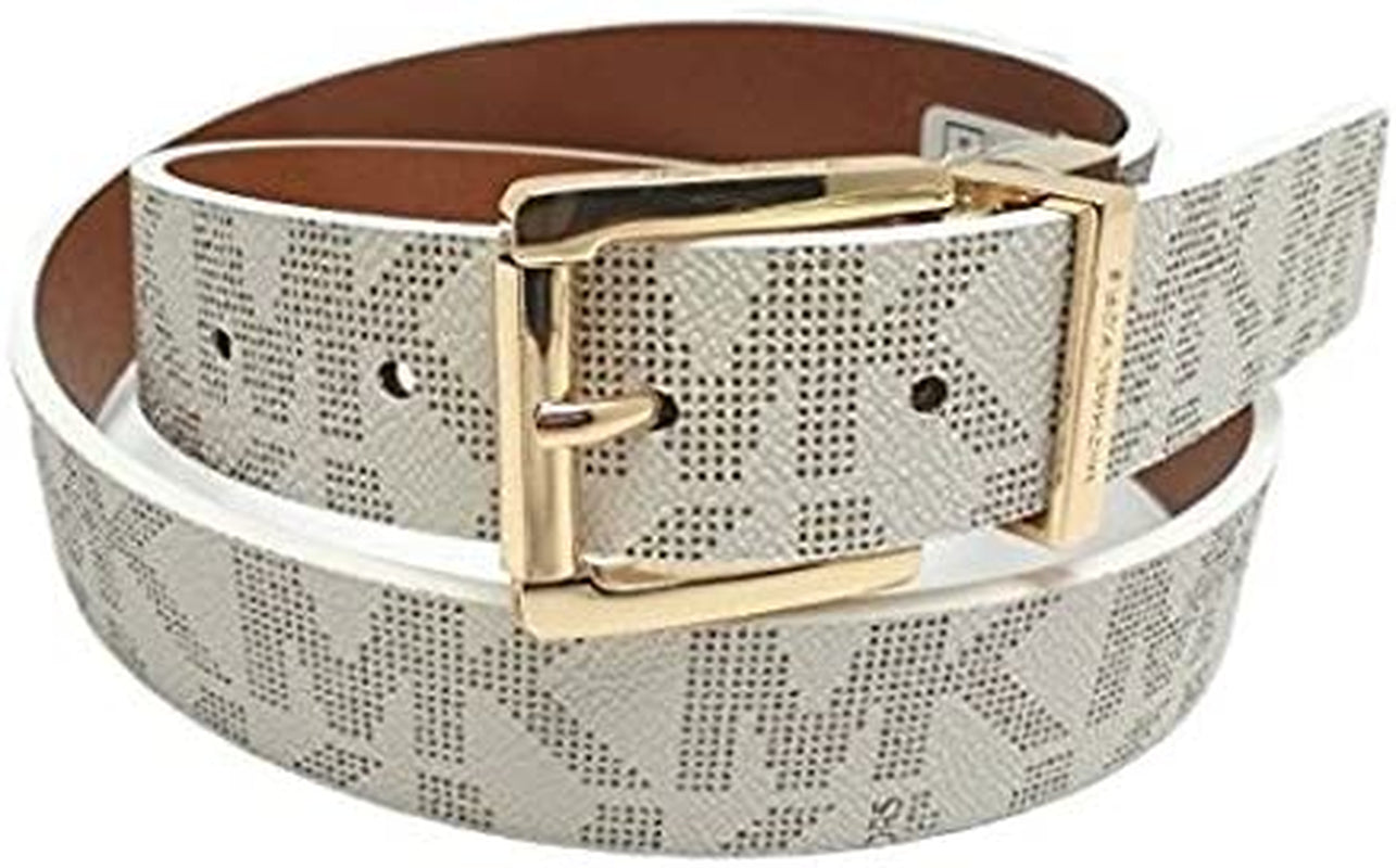 Michael Kors Women'S Mk Logo Monogramed Reversible Buckle Belt Apparel & Accessories > Clothing Accessories > Belts Michael Kors   