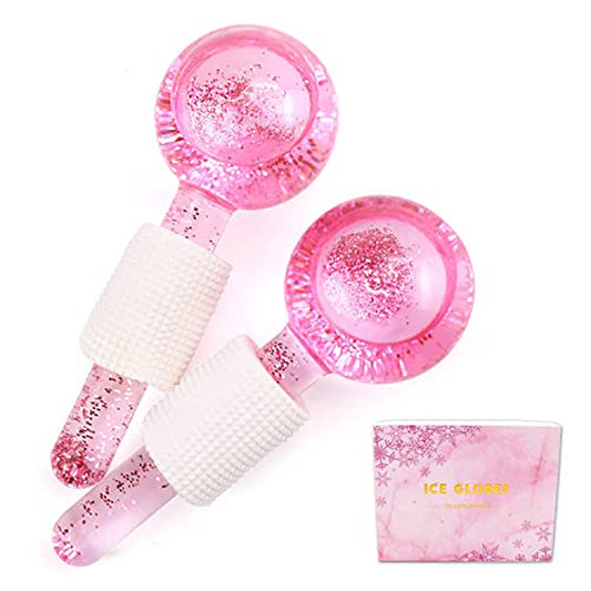 Poleview Ice Globes for Facials, Cooling Face Roller, Facial Massage Tools for Daily Skincare, Tightens Skin, Reduce Puffiness and Dark Circles, anti Ageing, Enhance Circulation - Pink, with Glitter Health & Beauty > Personal Care > Cosmetics > Cosmetic Tools > Skin Care Tools Poleview Pink (with Glitter)  