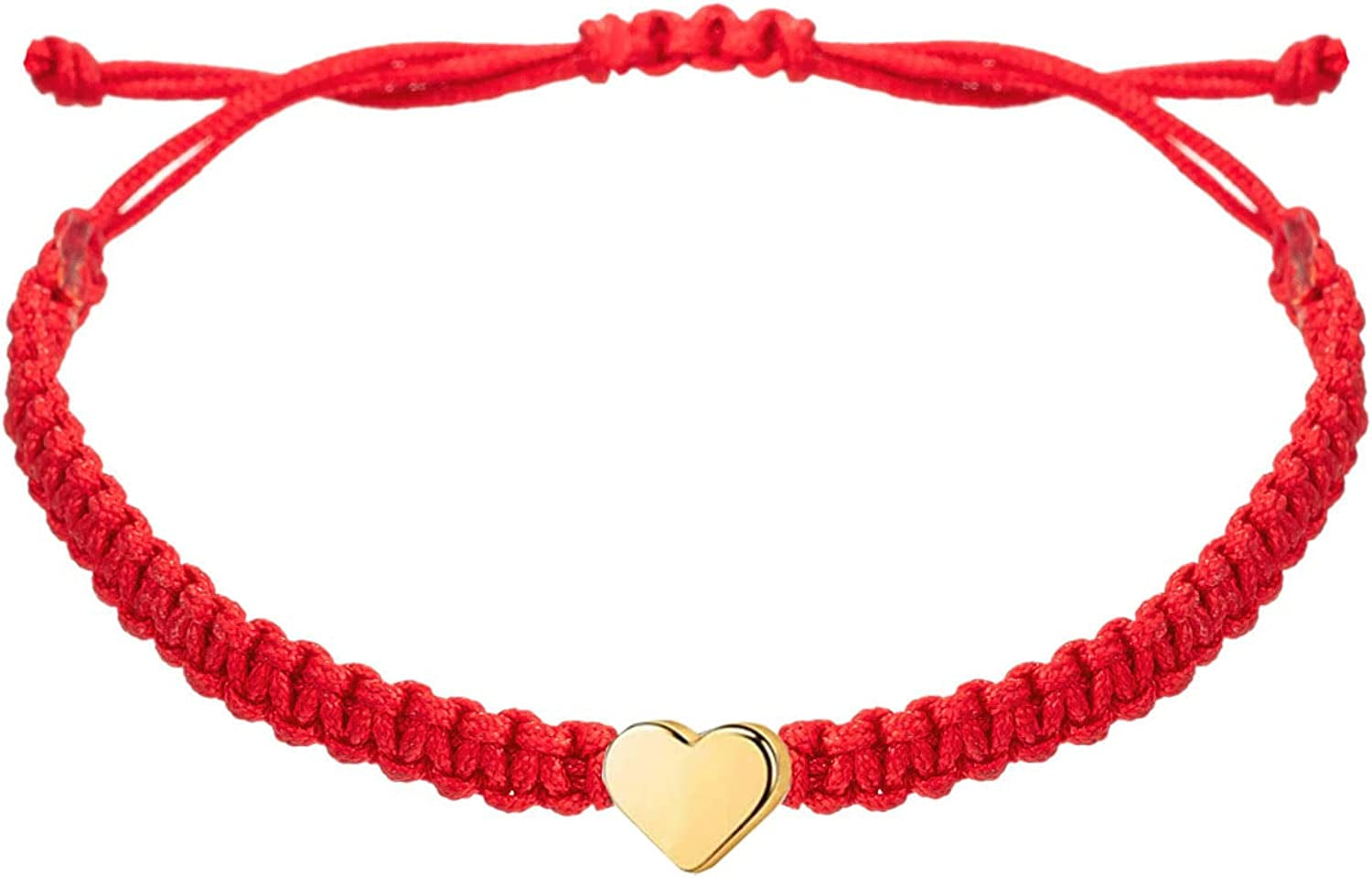 Handmade String Evil Eye Bracelet for Women Men Girls Boys Black Red Thread Adjustable Bracelets Minimalist Jewelry Apparel & Accessories > Jewelry > Bracelets kelistom 09. gold-red  