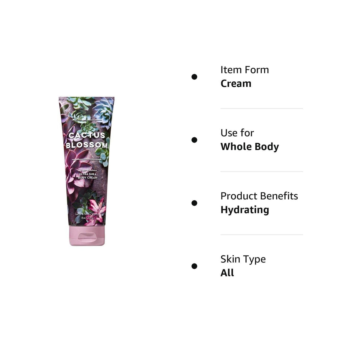 Bath and Body Works Cactus Blossom Ultra Shea Body Cream 8 Ounce 2019 Collection Health & Beauty > Personal Care > Cosmetics > Bath & Body Bath & Body Works   