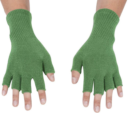 Gravity Threads Unisex Men Women Half Finger Stretchy Knit Fingerless Winter Gloves Apparel & Accessories > Clothing Accessories > Gloves & Mittens Gravity Trading Kelly Green  