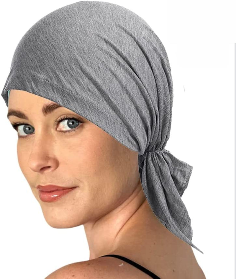GORTIN Chemo Headwear Black Turban Headscarfs Cancer Slip on Headwear for Hair Loss Pre-Tied Sleep Beanie Headwraps for Women Apparel & Accessories > Clothing Accessories > Headwear GORTIN   