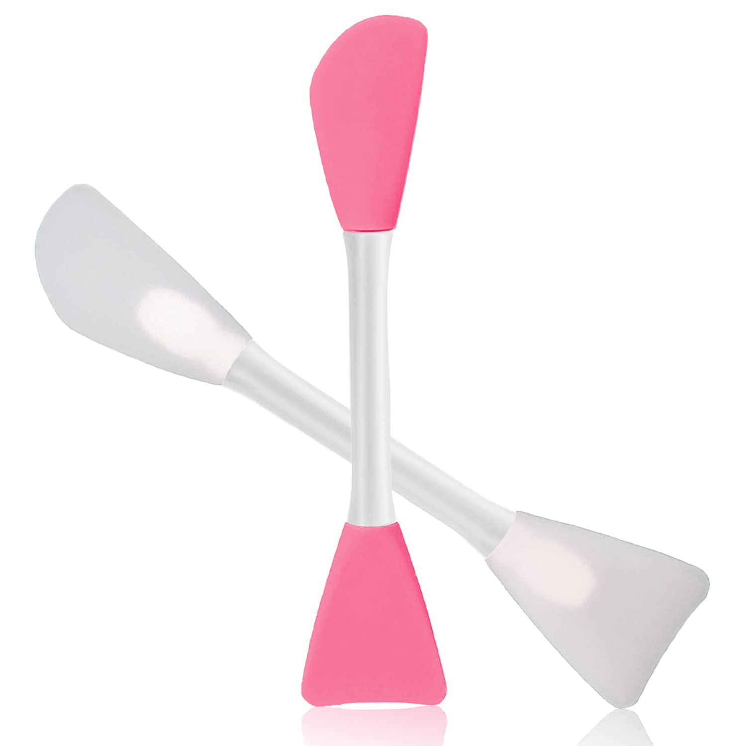 Rampula Mask Applicator Silicone Face Brush Face Mud Cream,Clay Mask,Diy,Modeling Mask Brushes DIY Mud Mixing Spatula Double-End Handheld Scoop Skin Care Make up Foundation Gel Cosmetic Tool Health & Beauty > Personal Care > Cosmetics > Cosmetic Tools > Makeup Tools RamPula Clear and Dark Pink  
