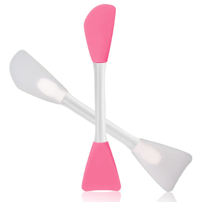 Rampula Mask Applicator Silicone Face Brush Face Mud Cream,Clay Mask,Diy,Modeling Mask Brushes DIY Mud Mixing Spatula Double-End Handheld Scoop Skin Care Make up Foundation Gel Cosmetic Tool Health & Beauty > Personal Care > Cosmetics > Cosmetic Tools > Makeup Tools RamPula Clear and Dark Pink  