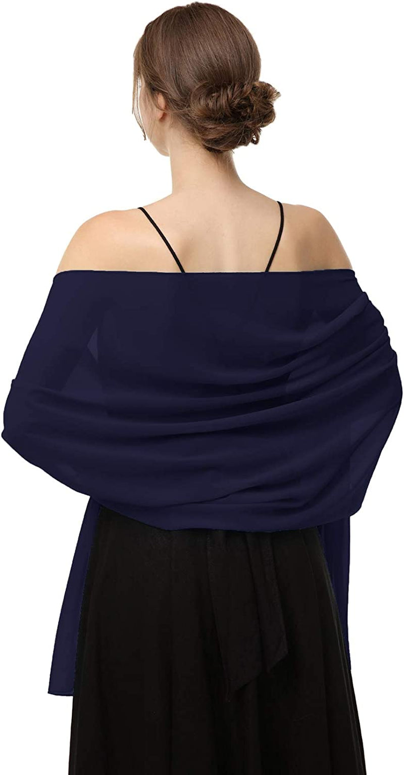 Chiffon Shawls Scarves Wraps for Bridal Wedding Party Evening Dress and Special Occasion Dresses Apparel & Accessories > Clothing Accessories > Scarves & Shawls Baoqiya Navy Length(79") * Width(29") 