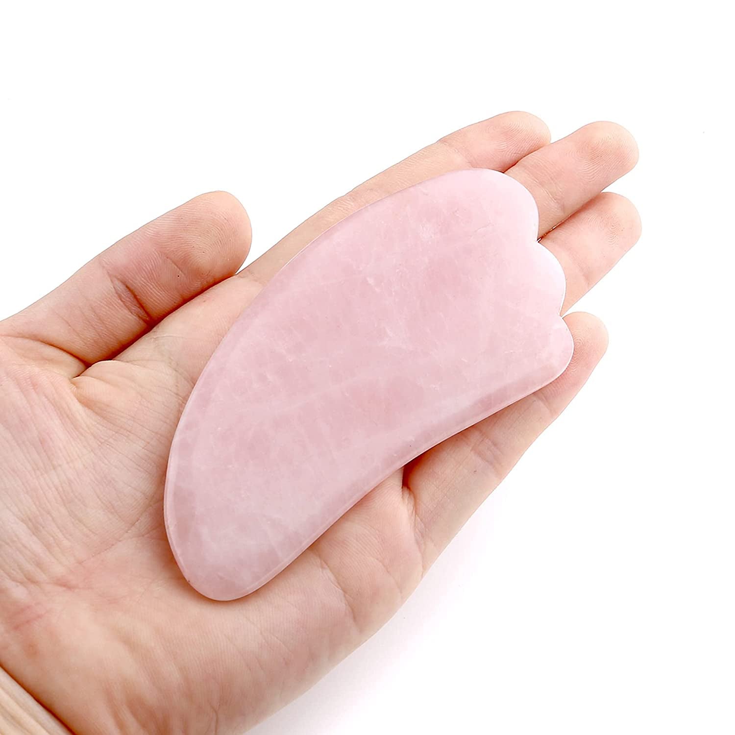 JOVIVI Natural Rose Quartz Stone Gua Sha Scraping Massage Tool, Wing-Shape Healing Crystal Guasha Board Facial Massager Traditional Scraper Tool Health & Beauty > Personal Care > Cosmetics > Cosmetic Tools > Skin Care Tools Jovivi   