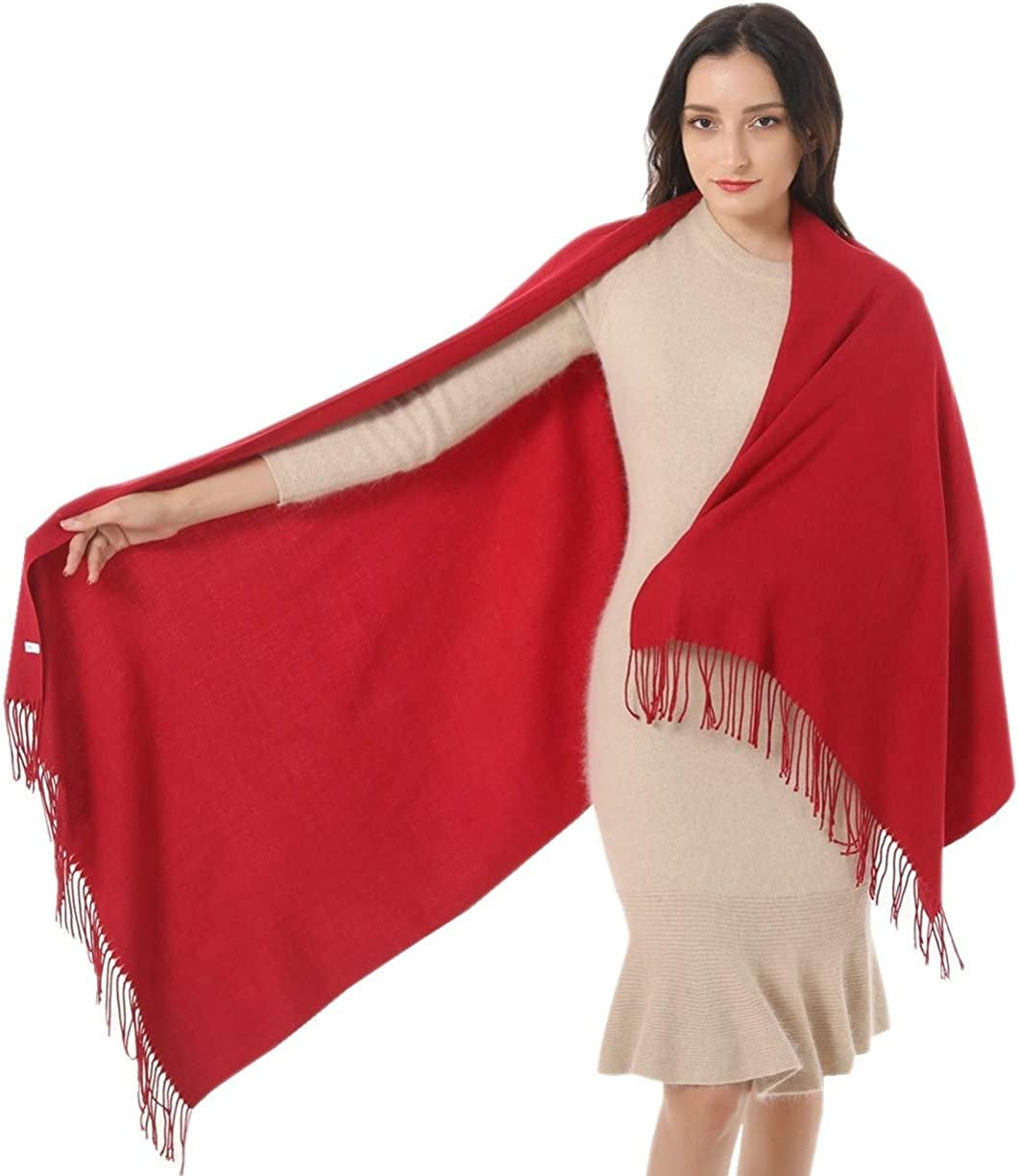 Women Shawl Wrap Scarf Pashmina Gifts Idea Wedding Christmas Birthday Large Soft Stole Apparel & Accessories > Clothing Accessories > Scarves & Shawls Gomust Wine Red  