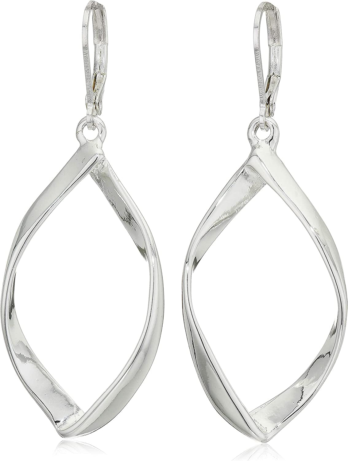 Nine West Classics Apparel & Accessories > Jewelry > Earrings KYLIE MAX Silver OPEN TWIST DROP LVRBK 