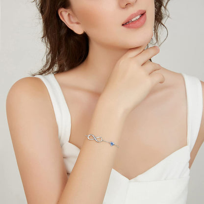 CDE Infinity Heart Symbol Charm Bracelet for Women Stainless Steel 925 Sterling Silver Adjustable Christmas Jewelry Gift Birthday Gifts for Women Mom Wife Girls Her Apparel & Accessories > Jewelry > Bracelets CDE   
