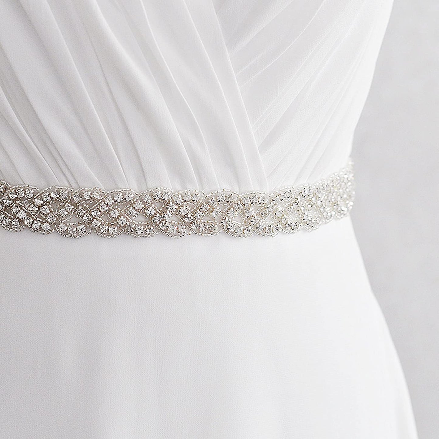 AWAYTR Bridal Rhinestone Wedding Belt - Silver Rhinestone Belts for Women Formal Evening Dress Apparel & Accessories > Clothing Accessories > Belts AWAYTR   