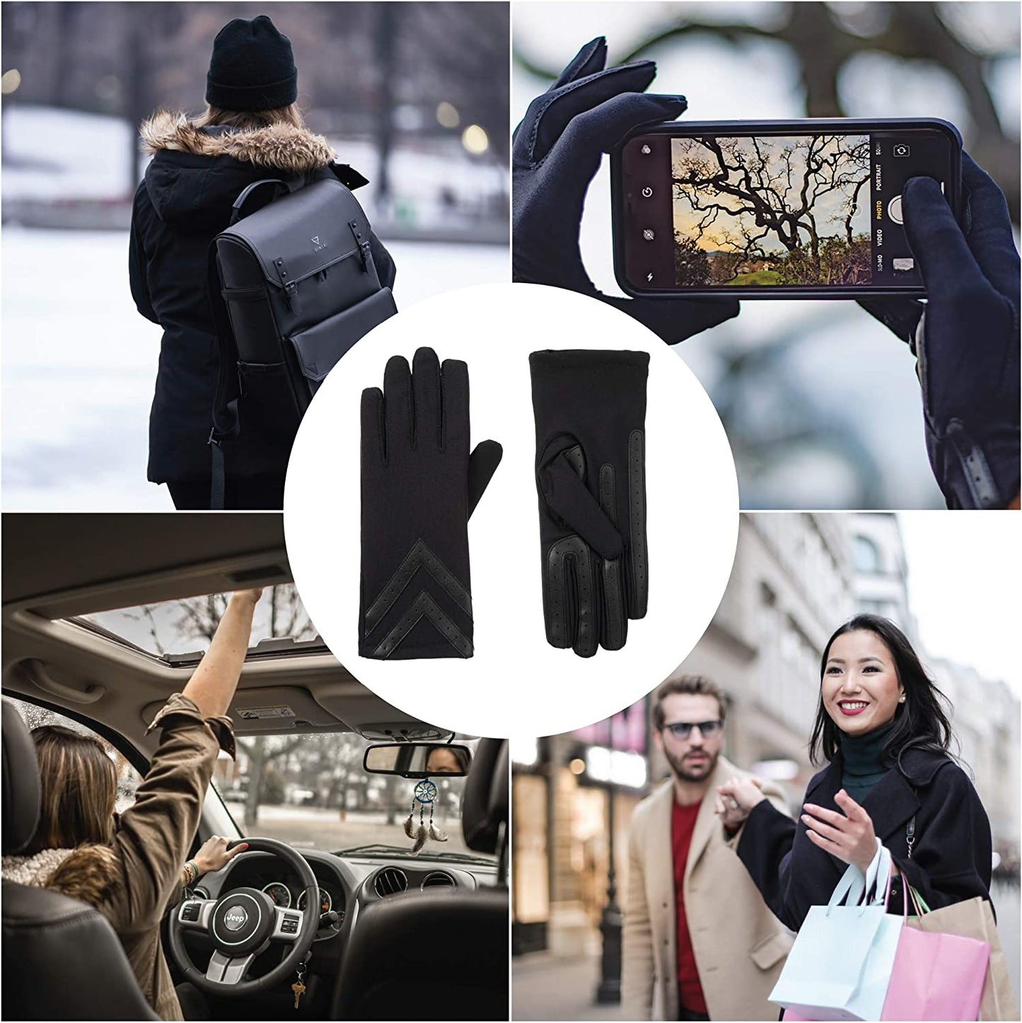 Isotoner Womens Spandex Touchscreen Cold Weather Gloves with Warm Fleece Lining and Chevron Details Apparel & Accessories > Clothing Accessories > Gloves & Mittens isotoner   