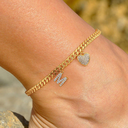 Gold Ankle Bracelets for Women 14K Gold Plated Heart Initial Cuban Link Anklets for Women Charm Gold Anklet for Women Summer Bracelets for Teen Girls Women Anklets Jewelry Apparel & Accessories > Jewelry > Anklets BRIJEWLIC   