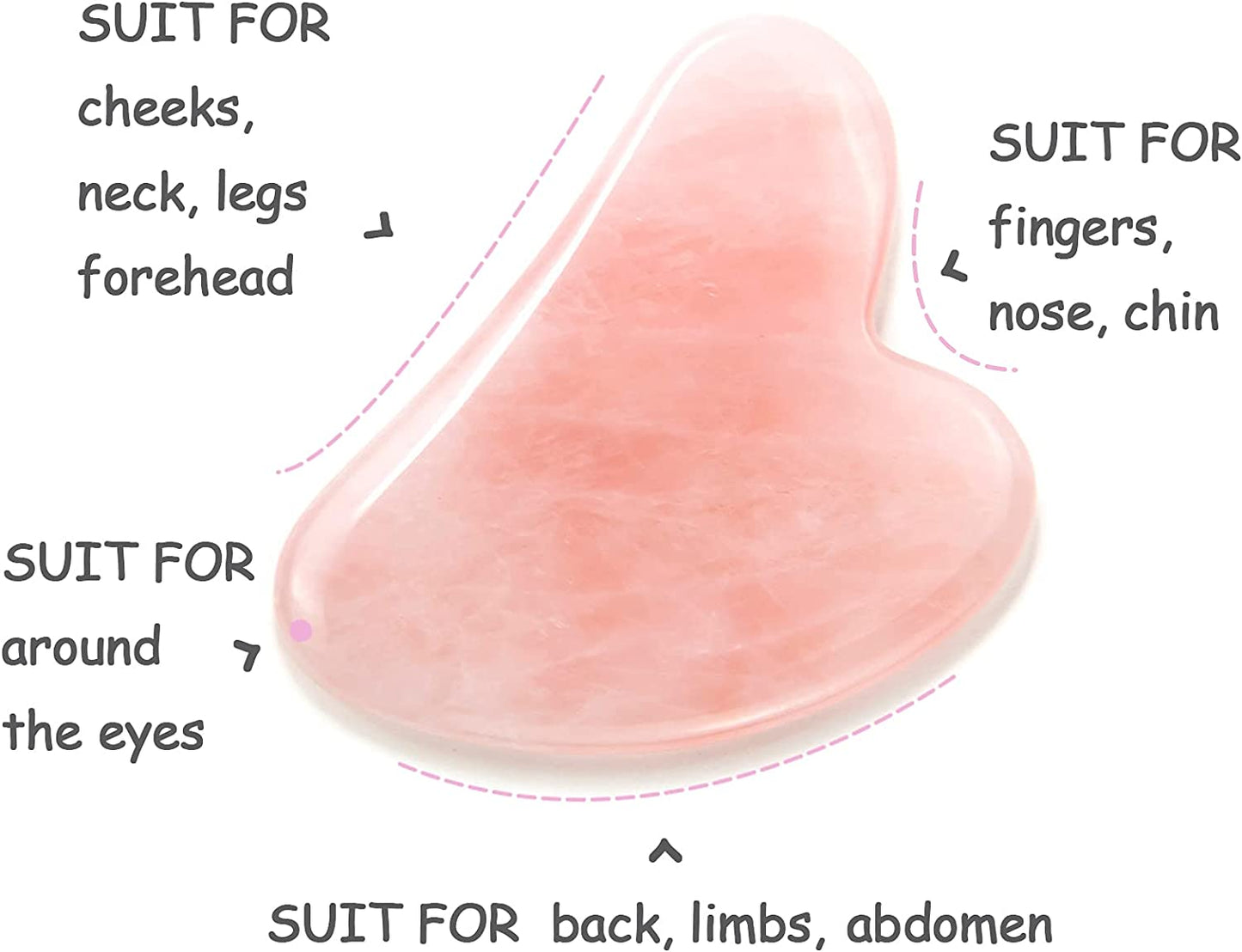 Gua Sha Massage Tool, Natural Jade Rose Quartz Gua Sha Stone Neck Body SPA Acupuncture Therapy Point, Guasha Tool to Face Health & Beauty > Personal Care > Cosmetics > Cosmetic Tools > Skin Care Tools Peyzee   