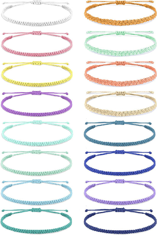 Boho String Bracelets for Women Waterproof Wave Surfer Bracelets for Summer Adjustable Rope Braided Bracelets Gifts for Teen Girls Cute Friendship Bracelets Pack Gifts for Holiday Apparel & Accessories > Jewelry > Bracelets Harry and Henry Surfer String Bracelet-16Pcs-B  
