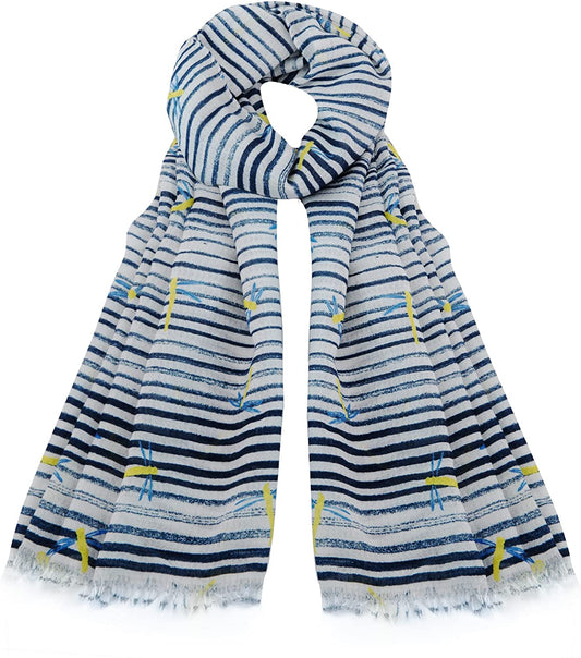 SARCACUF Women Scarves, Soft Scarf Shawl Fashion Scarves Sunscreen Shawls for Spring Summer Autumn Apparel & Accessories > Clothing Accessories > Scarves & Shawls SARCACUF Strip-beige  