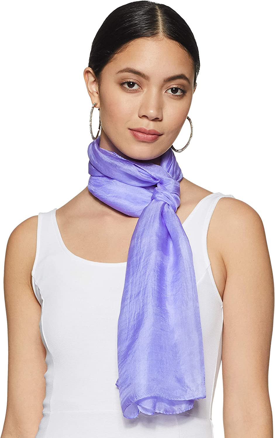Stylore 100% Silk Scarf Long Lightweight Sunscreen Shawl Wrap Scarves Apparel & Accessories > Clothing Accessories > Scarves & Shawls Stylore Purple  