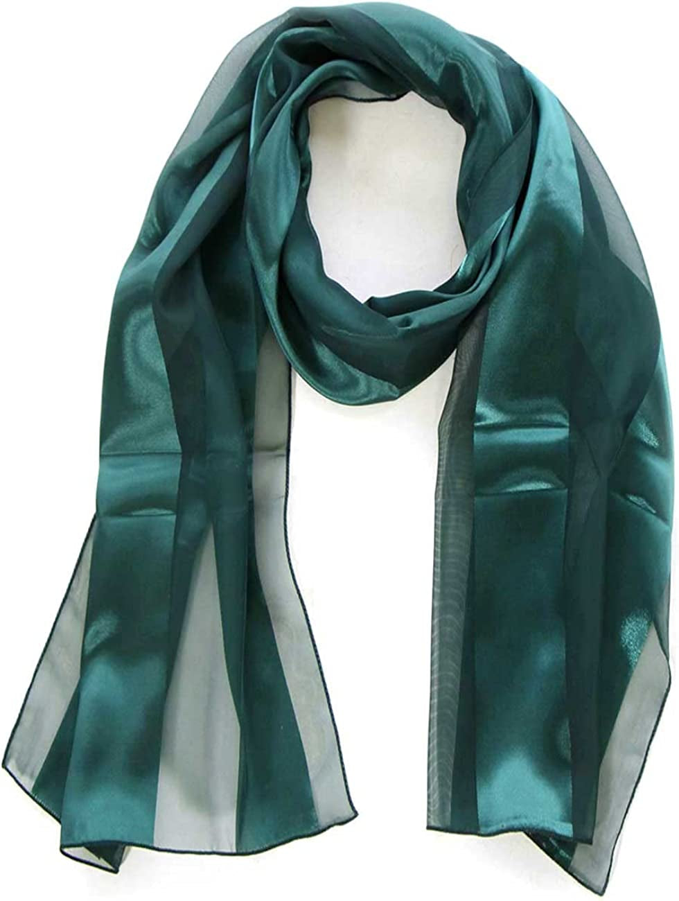 Scarfs for Women Lightweight Soft Silky Scarves 60" Long Satin Chiffon Stripe Neckerchief Gold Red Pink Black More Apparel & Accessories > Clothing Accessories > Scarves & Shawls SERENITA H.green  