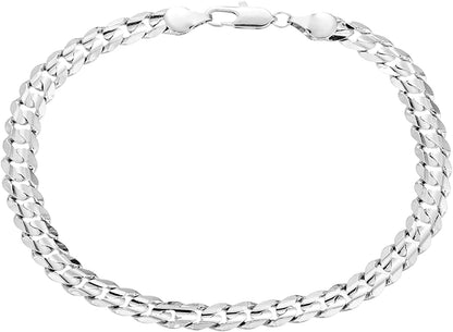 Gold Cuban Link Anklet Bracelet for Women Men, 7Mm Wide 14K Gold / 18K Gold / White Gold Plated Diamond Cut Curb Chain Ankle Bracelets for Women Men 9 10 11 Inches Apparel & Accessories > Jewelry > Anklets kelistom 3-White Gold-diamond cut length: 9" 