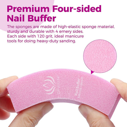 Nail Files and Buffers - Capularsh 16Pack Professional Manicure Tools Kit, 10Pcs 100/180 Grit Double Sided Nail Files for Acrylic Dip Nails, 6Pcs Four Sided 120 Grit Nail Buffer Block for Home Salon Health & Beauty > Personal Care > Cosmetics > Cosmetic Tools > Nail Tools Capularsh   