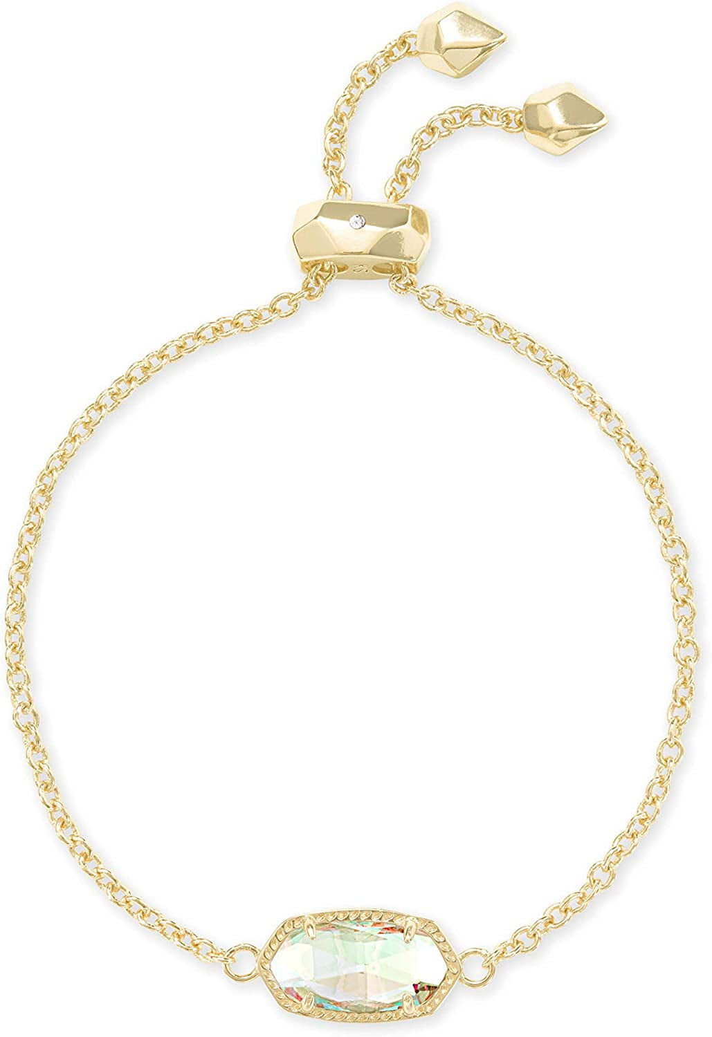 Kendra Scott Elaina Adjustable Chain Bracelet for Women, Fashion Jewelry, Gold-Plated Apparel & Accessories > Jewelry > Bracelets Kendra Scott GOLD - IRIDESCENT DICHROIC GLASS  