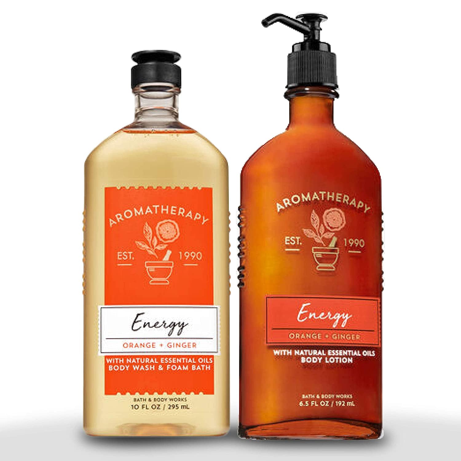 Bath & Body Works Aromatherapy Energy - Orange + Ginger Body Lotion, 6.5 Fl Oz + Body Wash & Foam Bath, 10 Fl Oz Health & Beauty > Personal Care > Cosmetics > Bath & Body Bath & Body Works Orange Ginger  