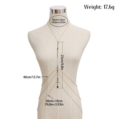 Cosydays Sexy Belly Chain Gold Rhinestone Harness Body Chain Beach Bikini Chains Waist Nightclub Body Chain Jewelry for Women and Girls (A-Rhinestone) Apparel & Accessories > Jewelry > Body Jewelry COSYDAYS   