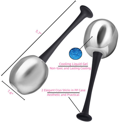 Ice Globes Facial Skin Care Freeze Tools for Women Face & Eyes, Stainless Steel Face Beauty Cryo Sticks Roller with Storage Case, Christmas/Valentines Day Gift Health & Beauty > Personal Care > Cosmetics > Cosmetic Tools > Skin Care Tools pfefe   