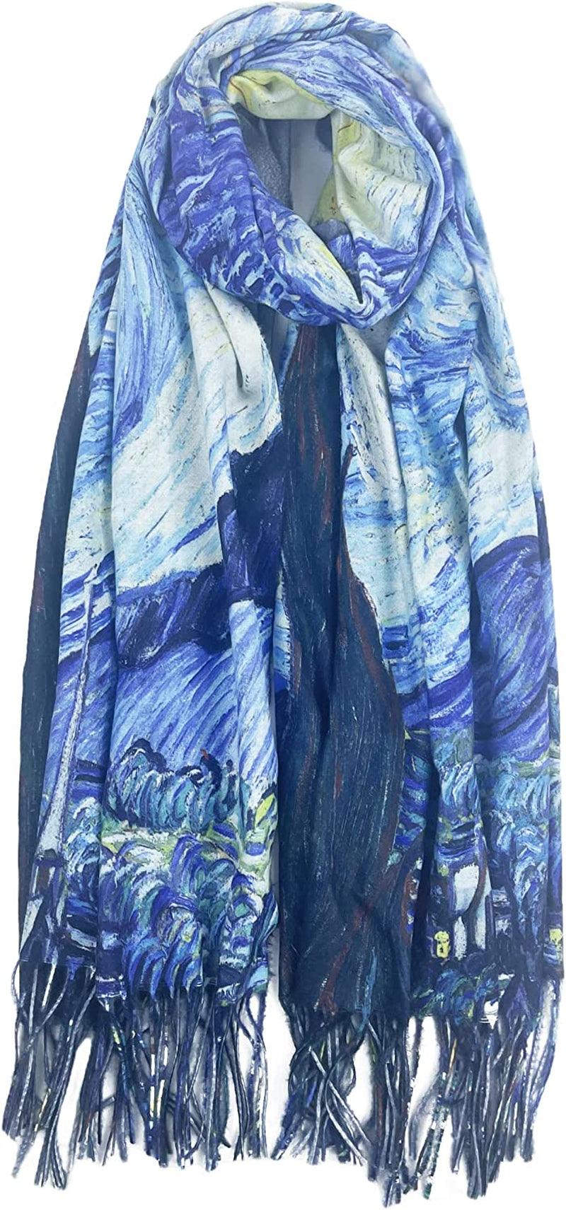 Soft Cashmere Feel Scarf for Women Elegant Large Winter Warm Scarves Shawl Wrap Gifts Monet Klimt Van Gogh'S Art Printed Apparel & Accessories > Clothing Accessories > Scarves & Shawls VIUJUH Van Gogh  