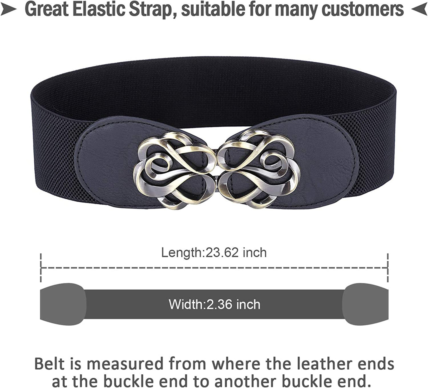 Women Stretchy Vintage Dress Belt Elastic Waist Cinch Belt CL413 Apparel & Accessories > Clothing Accessories > Belts GRACE KARIN   