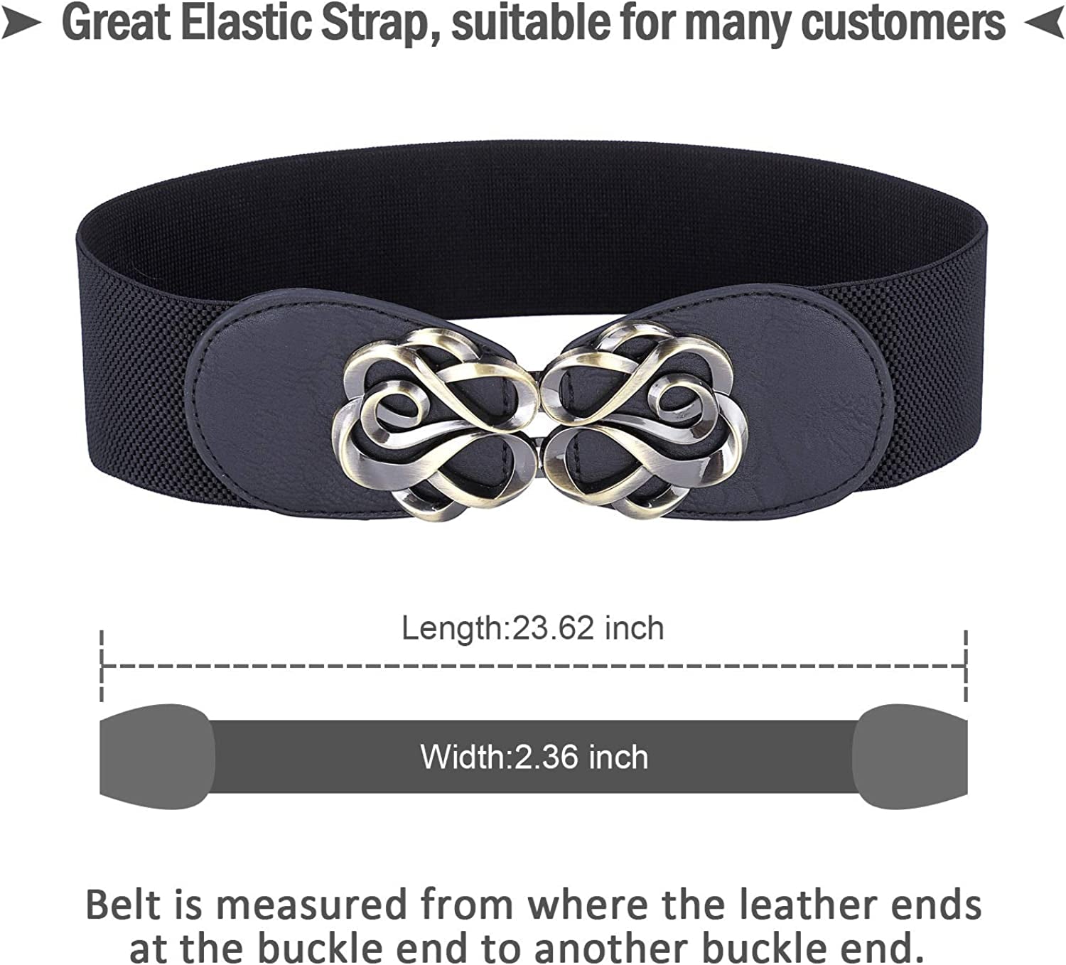 Women Stretchy Vintage Dress Belt Elastic Waist Cinch Belt CL413 Apparel & Accessories > Clothing Accessories > Belts GRACE KARIN   
