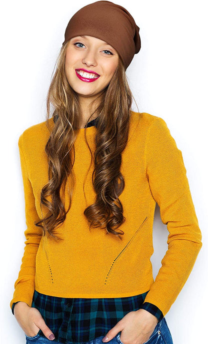 SATINIOR 4 Pieces Slouchy Beanie Caps with Buttons Bouffant Cap Elastic Sleeping Hats Button Headwrap Apparel & Accessories > Clothing Accessories > Headwear SATINIOR   