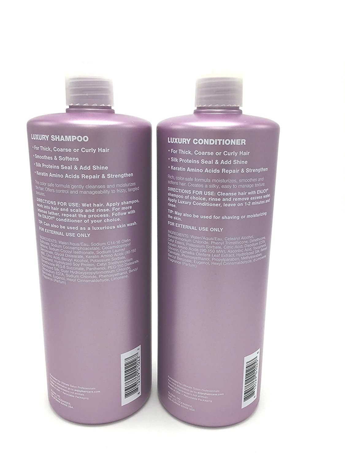 Enjoy Hair Care - 33.8 Ounce Luxury Duo Shampoo and Conditioner Duo Health & Beauty > Personal Care > Hair Care Enjoy   