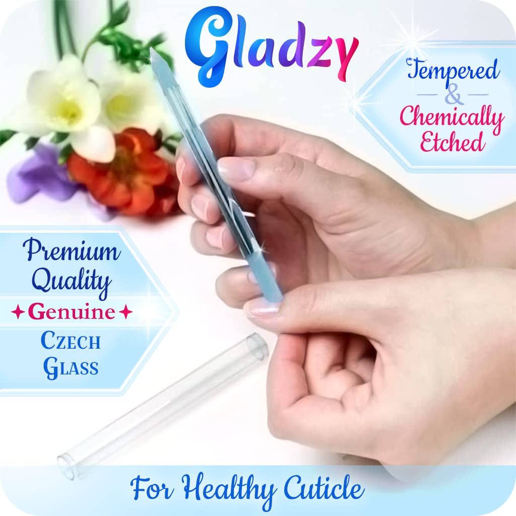 Genuine Czech Glass Nail File Set - Two-Sided Different Grit Surface, Callus Remover Foot Rasp, Precision Filing Cuticle Pusher, Manicure & Pedicure, Professional Nail Care, EU Quality (Green Aqua) Health & Beauty > Personal Care > Foot Care Gladzy   