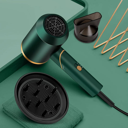 PAHETAWA Hair Dryer,1800W Travel Hair Dryer with Folding Handle, Fast Drying Compact Ionic Blow Dryer with Diffuser&Nozzle, Reduce Frizz Hair Care, Low Noise Lightweight for Home&Travel Use(Green) Health & Beauty > Personal Care > Hair Care PAHETAWA Green  