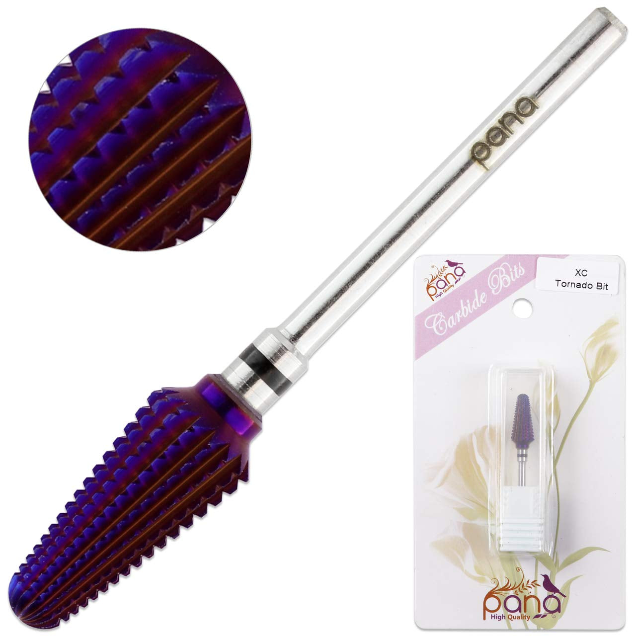 PANA USA 3/32” Purple Tornado Nail Carbide Drill Bit - Fast Remove for Acrylic or Hard Gels Remover Professional Manicure Pedicure Rotary Tool- Extra Coarse Health & Beauty > Personal Care > Cosmetics > Cosmetic Tools > Nail Tools PANA   