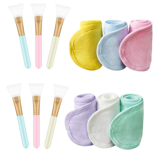 Tbestmax 6 Silicone Face Mask Brushes Facial Mud Applicator Clay Tools and 6 Spa Facial Headband Terry Cloth Health & Beauty > Personal Care > Cosmetics > Cosmetic Tools > Skin Care Tools Tbestmax   