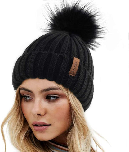 FURTALK Womens Winter Knitted Beanie Hat with Faux Fur Pom Warm Knit Skull Cap Beanie for Women… Apparel & Accessories > Clothing Accessories > Hats KYLIE MAX   