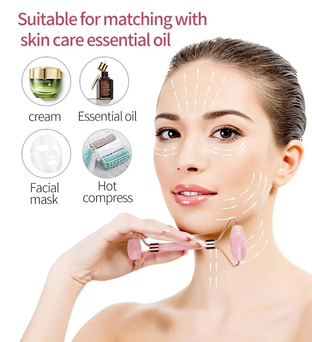 Jade Roller, Face Roller, Facial Beauty Roller Skin Care Tools, Quartz Massager for Face, Eyes, Neck, Body Muscle Relaxing and Relieve Fine Lines and Wrinkles (Rose Gold) Health & Beauty > Personal Care > Cosmetics > Cosmetic Tools > Skin Care Tools Ejoyfuture   