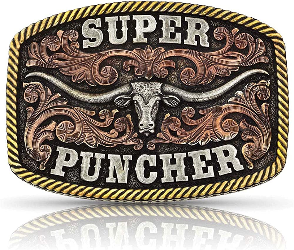 Montana Silversmiths Officially Licensed Dale Brisby Western Belt Buckle Apparel & Accessories > Clothing Accessories > Belt Buckles Montana Silversmiths Super Puncher - Tri-color  