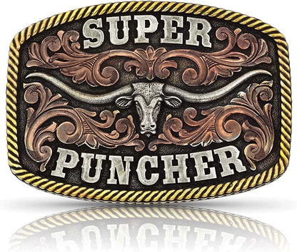 Montana Silversmiths Officially Licensed Dale Brisby Western Belt Buckle Apparel & Accessories > Clothing Accessories > Belt Buckles Montana Silversmiths Super Puncher - Tri-color  