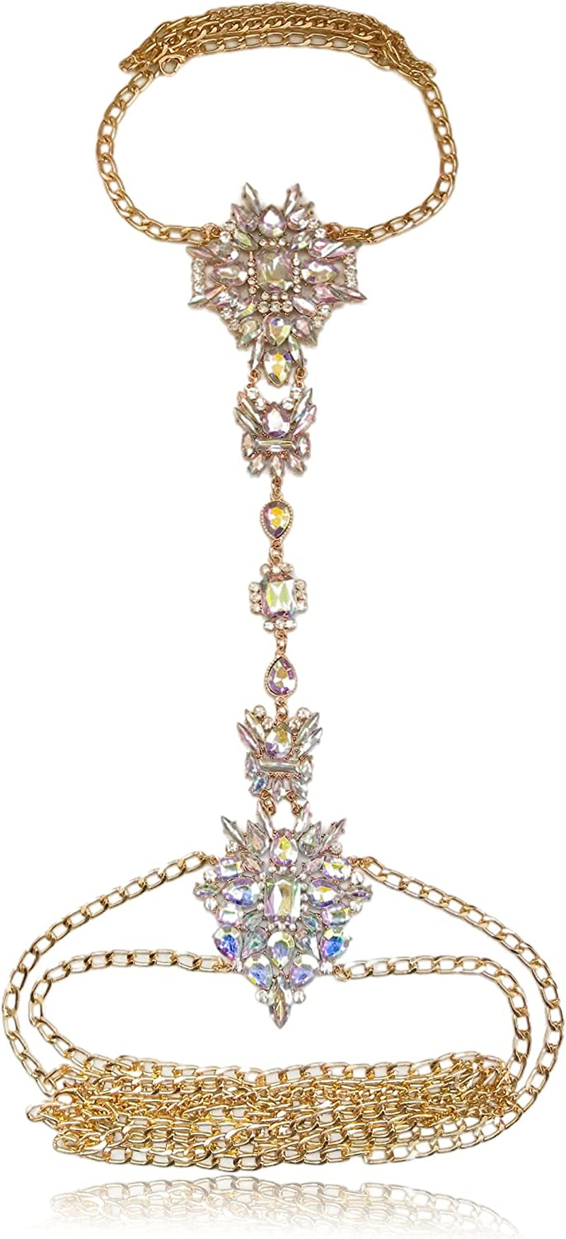 NABROJ Crystal Body Chains Jewelry for Women Sexy Rhinestone Bra plus Size Gold Waist Chest Chain -Shoulder Necklace Festival Body Chain Costume Jewelry Apparel & Accessories > Jewelry > Body Jewelry NABROJ STL01 Crystal  