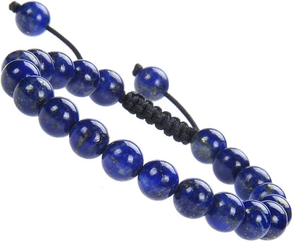 Massive Beads Natural Healing Power Gemstone Crystal Beads Unisex Adjustable Macrame Bracelets 8Mm Apparel & Accessories > Jewelry > Bracelets MASSIVE BEADS Lapis  
