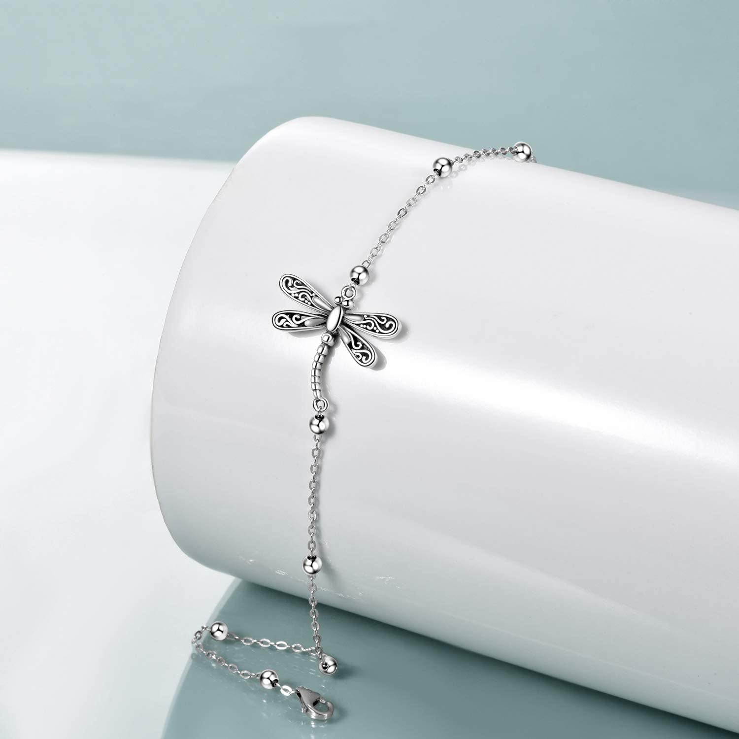 ONEFINITY Beads Anklet Sterling Silver Dragonfly/Sunflower/Sloth/Otter/Butterfly Ankle Bracelets Jewelry for Women Girls Gifts Apparel & Accessories > Jewelry > Anklets ONEFINITY   