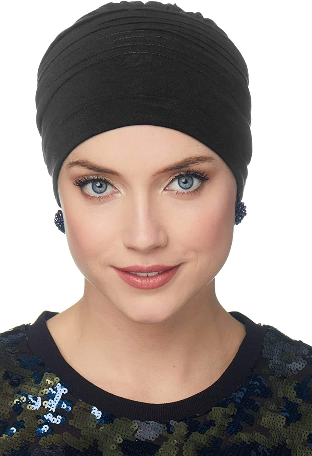 Cardani Meridian Beanie Cap & Volumizer Turban Viscose from Bamboo Hat Apparel & Accessories > Clothing Accessories > Headwear Cardani Luxury Bamboo - Black One Size 