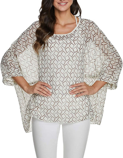 Women'S Chiffon Scarve Shawls Wraps Qunsia Floral Poncho Bikini Cover up Tops Apparel & Accessories > Clothing Accessories > Scarves & Shawls Qunsia   