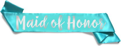 Team Bride Range Individual Sash - Sophisticated & Fun Party Favor for Bachelorette Party, Bridal Shower & Wedding Party - Double-Layer Sewn Satin (Maid of Honor, Rose Gold) Apparel & Accessories > Clothing Accessories > Sashes Bachelorette to Bride Teal Maid of Honor 